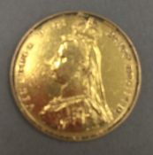 A Victorian sovereign,