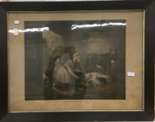 After GEORGE MORLAND, The Cottager's Wealth, mezzotint,