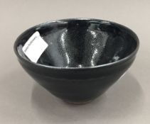 A Chinese black glaze bowl