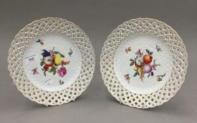 A pair of decorative porcelain plates