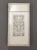 A 19th century carved ivory card case