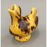 A 19th century Spongeware pottery bird whistle