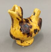 A 19th century Spongeware pottery bird whistle