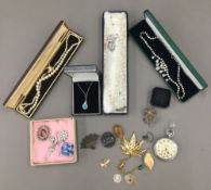 A quantity of costume jewellery, etc.