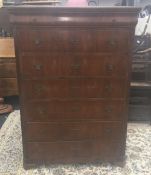 A 19th century walnut seven drawer chest of drawers