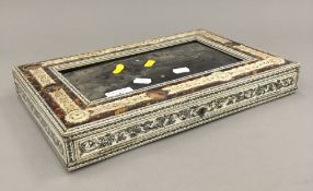 A 19th century Anglo-Indian ivory and tortoiseshell writing slope