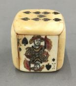 A bone dice box