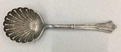 A Victorian silver sifter spoon