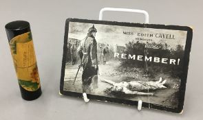 A postcard and a needle case