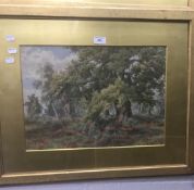 J HARDINGE (19th/20th century) British, Wooded Landscape, watercolour, signed,