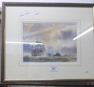 DAVID GRIFFIN (1992-2002) Taking the Strain, watercolour, signed,