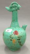 A Chinese green porcelain vase