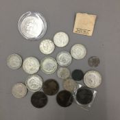 A bag of silver coins