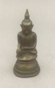 A small 19th century bronze model of Buddha - WITHDRAWN