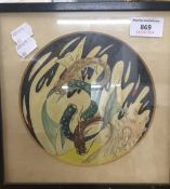 An Art Deco fantastical watercolour of dragon fish,