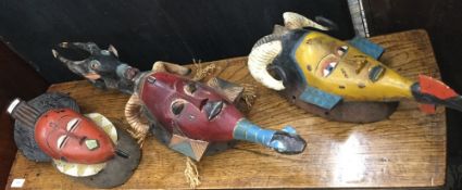 Three African tribal masks