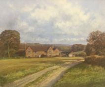 ROBERT BUCKLEY (20th century) British, Farmstead, oil on canvas, signed and dated '83,