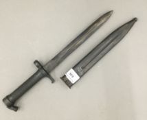 A bayonet in scabbard