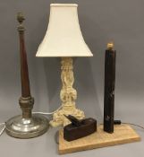 Three various table lamps