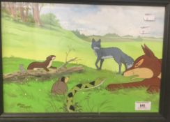 GLEN STEWARD (20th/21st century), The Animals of Farthing Wood, acrylic, signed,