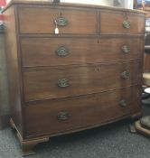 A 19th century mahogany bow front chest of drawers