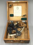 A cased WWII sextant