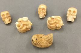 Six small bone carvings