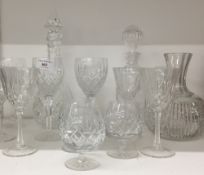 A Stuart Crystal decanter and four glasses,