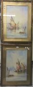 J HILL (19th/20th century) British, Venetian Scenes, a pair, watercolours, signed,