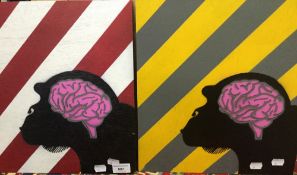 SPQR (20th/21st century) Mind-The Hazard, limited edition stencil acrylic on boards, signed, titled,