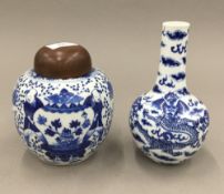 A 19th century Chinese ginger jar and vase