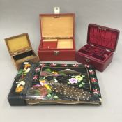 Four jewellery boxes