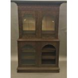 A 19th century Anglo-Indian carved hardwood side cabinet The carved moulded cornice above the