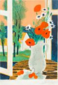 FRENCH SCHOOL (20th century) Poppies in a Vase Before an Open Window Limited edition artist's