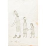 Follower of LAURENCE STEPHEN LOWRY (1887-1976) British Three Sisters Pencil,