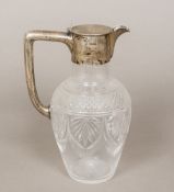 A Victorian silver mounted cut glass claret jug, hallmarked Sheffield 1899,