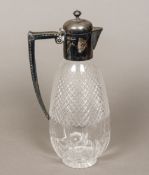 A Victorian silver mounted cut glass claret jug, hallmarked Sheffield 1898,