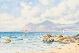 WARREN WILLIAMS (1863-1918) British The Rivals From Morfa Nefyn Watercolour, signed,