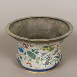 A Chinese cloisonne planter Of flared form,