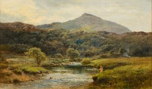 ALFRED DE BREANSKI Senior (1852-1928) British River Llugwy at Capel Curig Oil on canvas, signed,