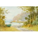 WARREN WILLIAMS (1863-1918) British Harbour Through the Trees Watercolour, signed,