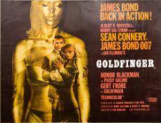 JAMES BOND, Goldfinger, 1964 A UK quad film poster, linen backed, printed by Stafford & Co.