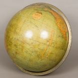 A 19th century Smith's terrestrial globe Of typical form,