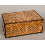 A 19th century Anglo-Indian Hoshiarpur work box Of hinged rectangular form with fitted interior,