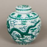 A Chinese porcelain ginger jar and cover With white ground,