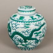 A Chinese porcelain ginger jar and cover With white ground,