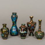 A small Chinese cloisonne vase Of double gourd form,