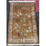 A silk Ghom pictorial rug,