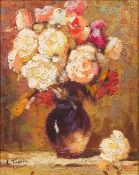 DECORATIVE SCHOOL (20th century) Still Life of Flowers in a Vase Oil on canvas, indistinctly signed,