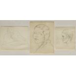 HENRYK BERLEWI (1894-1967) Polish (AR) Three Head Studies Pencil, inscribed to verso,